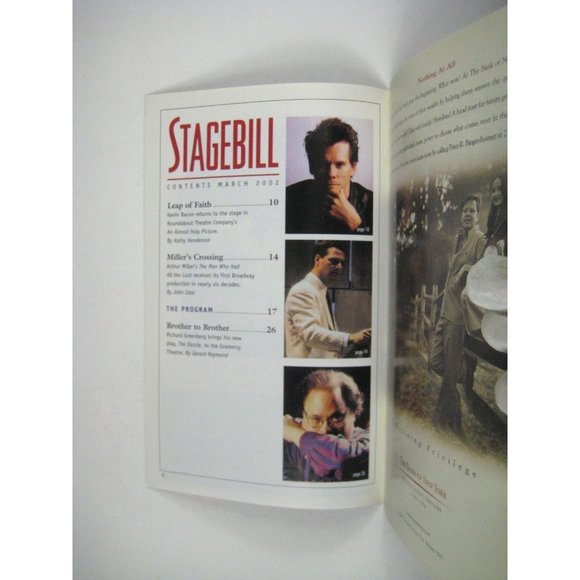 Almost Holy Picture Stagebill 2002 Opening Night Kevin Bacon John Dossett - Picture 9 of 10